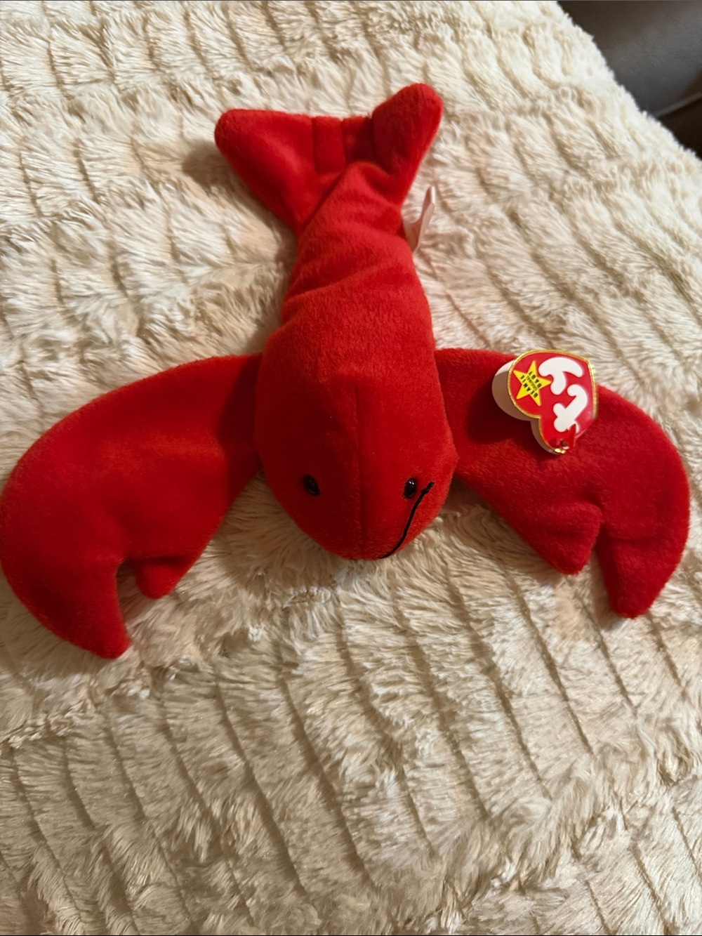 Ty Red Lobster Plush with Heart Tag